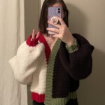 Color-Block Cardigan (Worn)